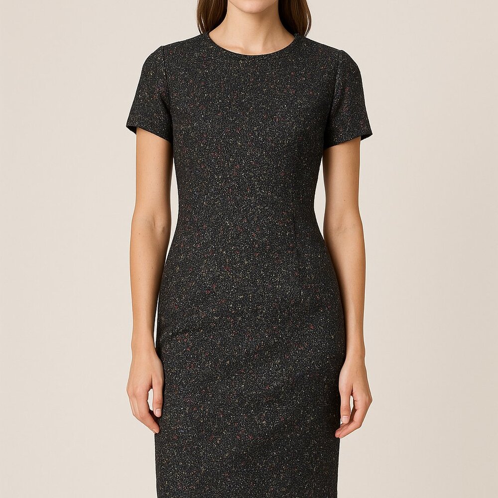 Jil Sander Black Multicolor Tweed Sheath Dress – Size US 4 / IT 40
